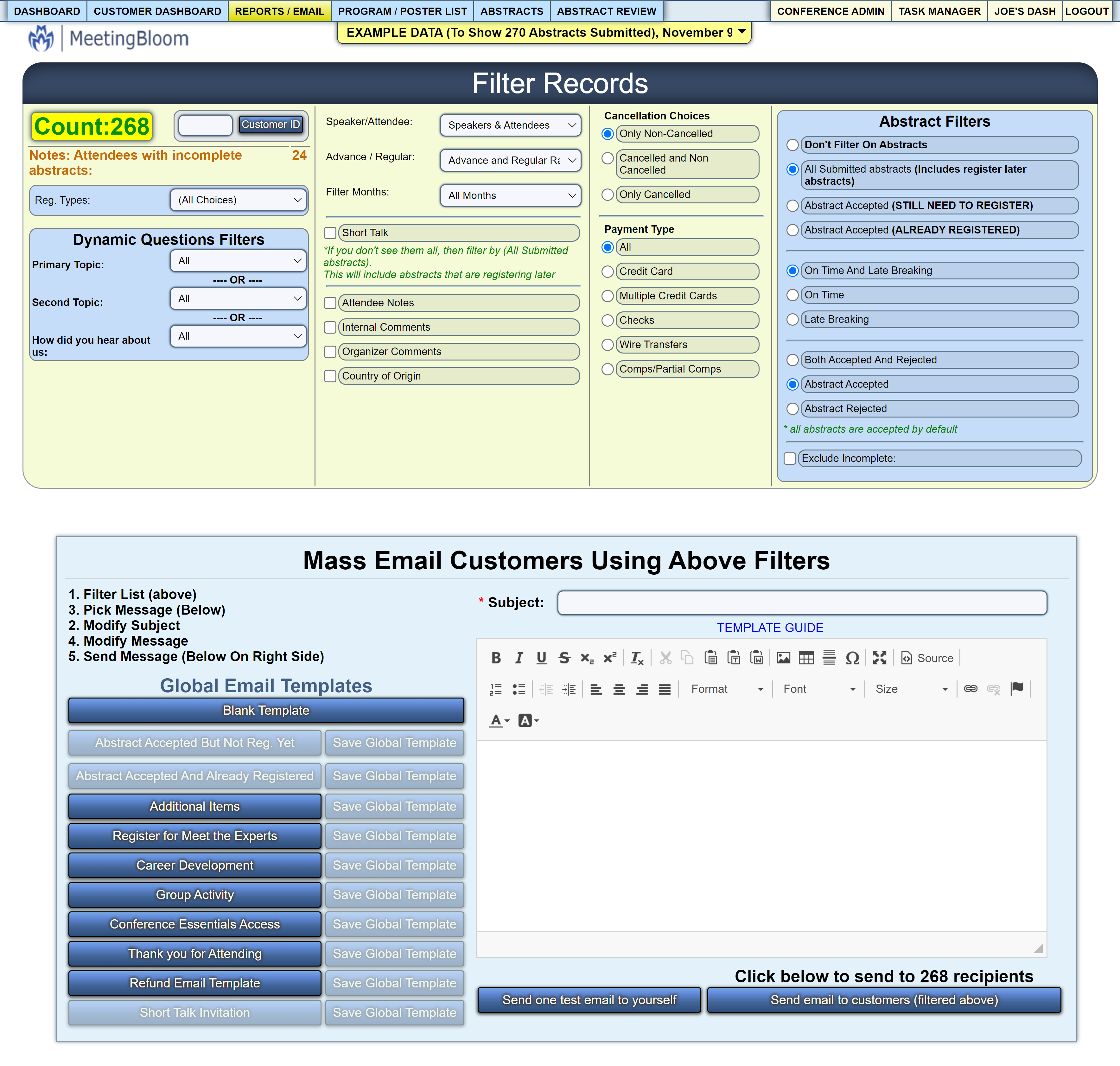 screenshot of Meeting Bloom